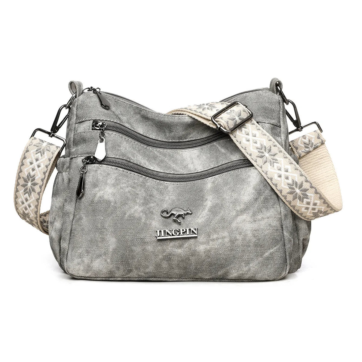 Fashion shoulder bag for women large capacity soft textured PU tote in contrast colours gray beige brown blue
