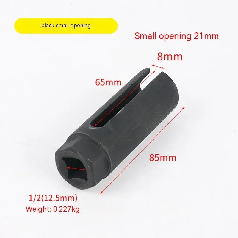 Black chromium vanadium steel 22mm oxygen sensor removal socket sleeve tool
