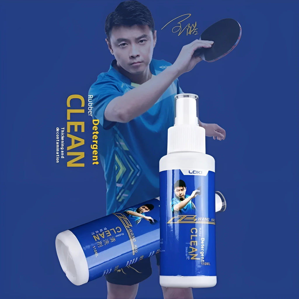 110ml table tennis blade covering rubber cleaning liquid with sponge applicator for ping pong bat maintenance