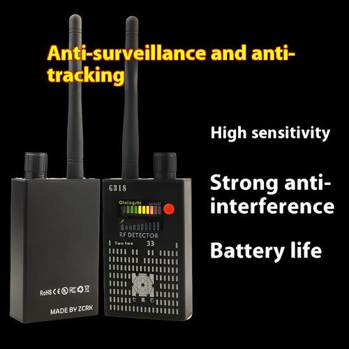 G318 professional anti-eavesdropping signal detector unit showing its compact size.