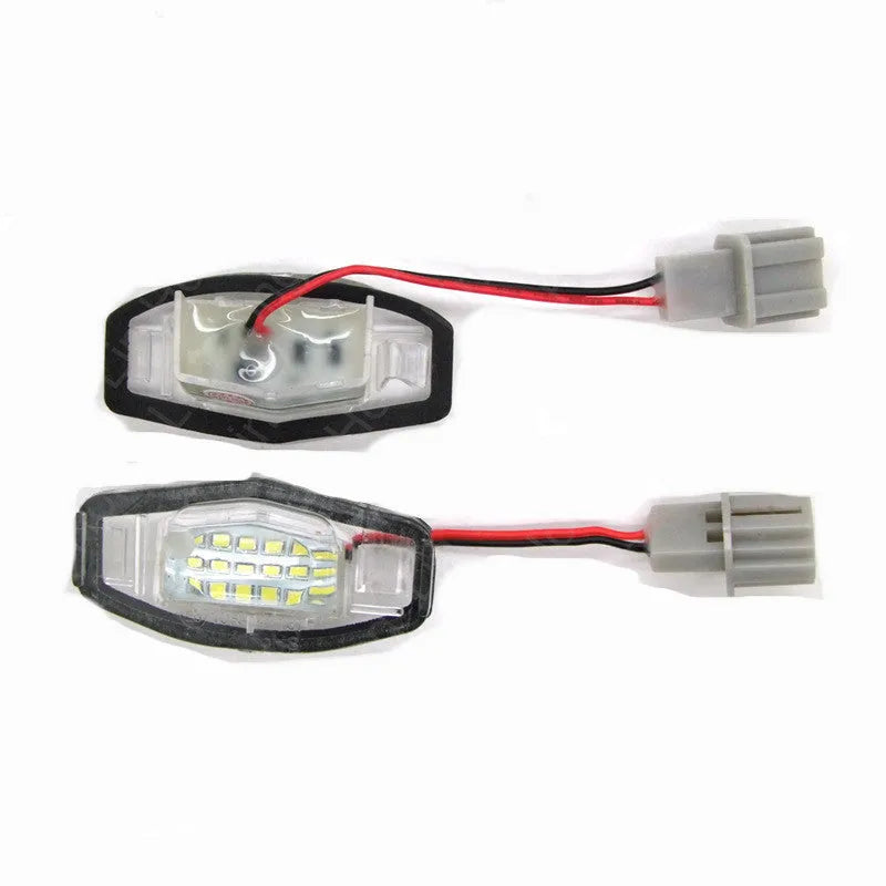 White LED license plate light unit for Honda Civic rear number plate.