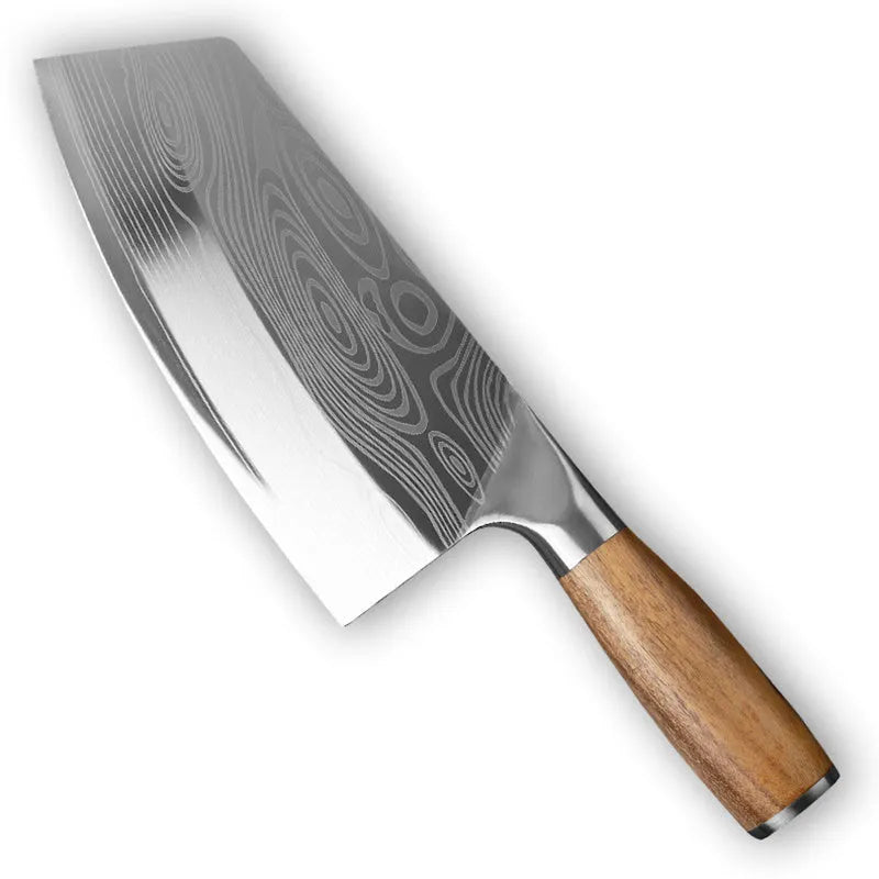 320mm stainless steel kitchen knife with 40cr13 blade and ice and fire forged construction