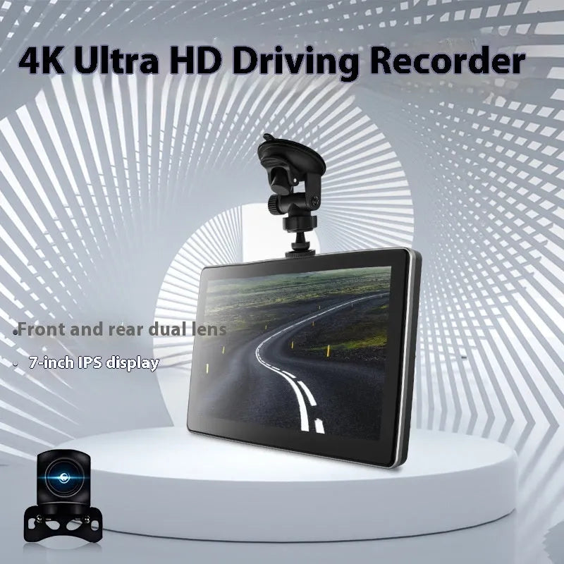 7-inch wireless carplay projection camera with 170° wide angle lens and touch screen on car dashboard