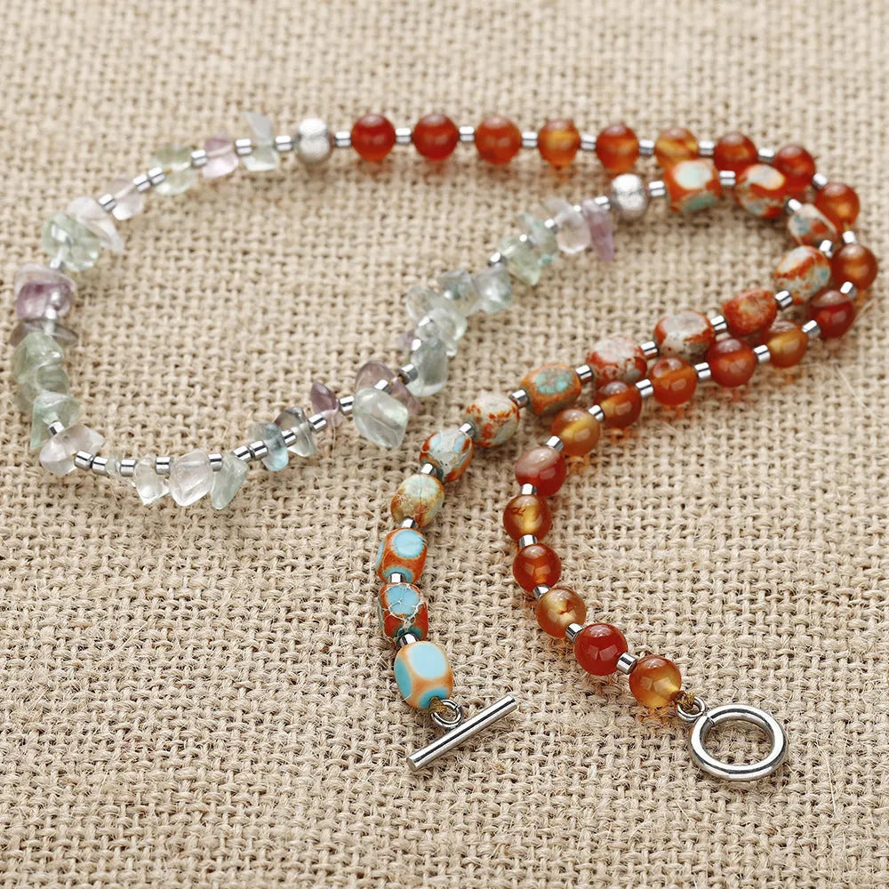 Hand-woven Persian Gulf agate bracelet with geometric round beads design