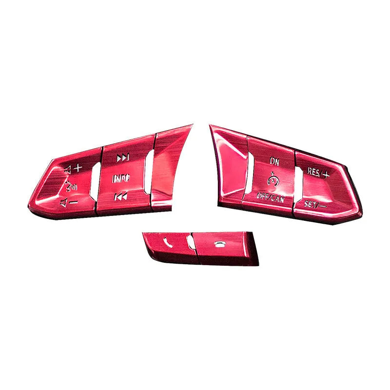 Aluminum alloy car decorative sticker kit with steering wheel button covers and interior accessories