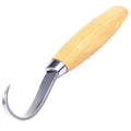 FastCraft curve carving knife with wooden handle showing 100mm length for woodworking