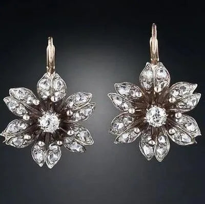 Silver retro fashion earrings for women with electroplated finish and office-appropriate design