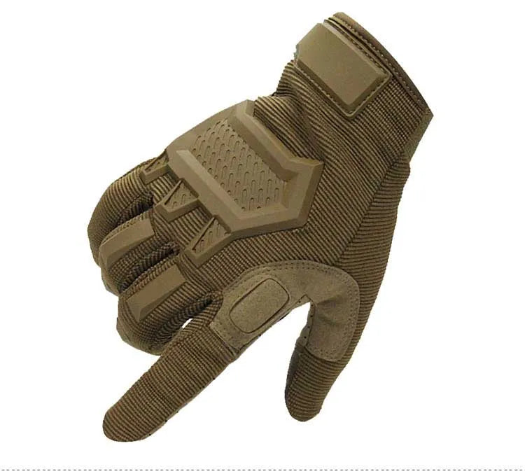 Men's tactical gloves in black with rubber knuckle and reinforced palm panel