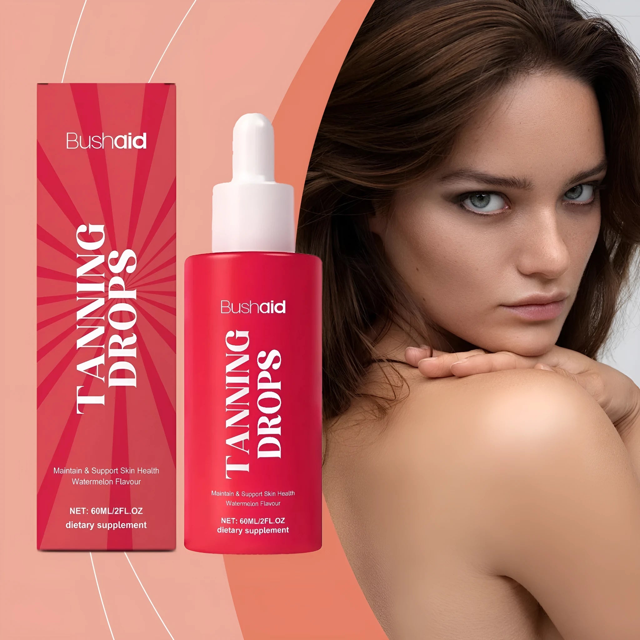60ml bottle of Natural Beauty Black Drops dark spot correcting serum with droplet applicator.