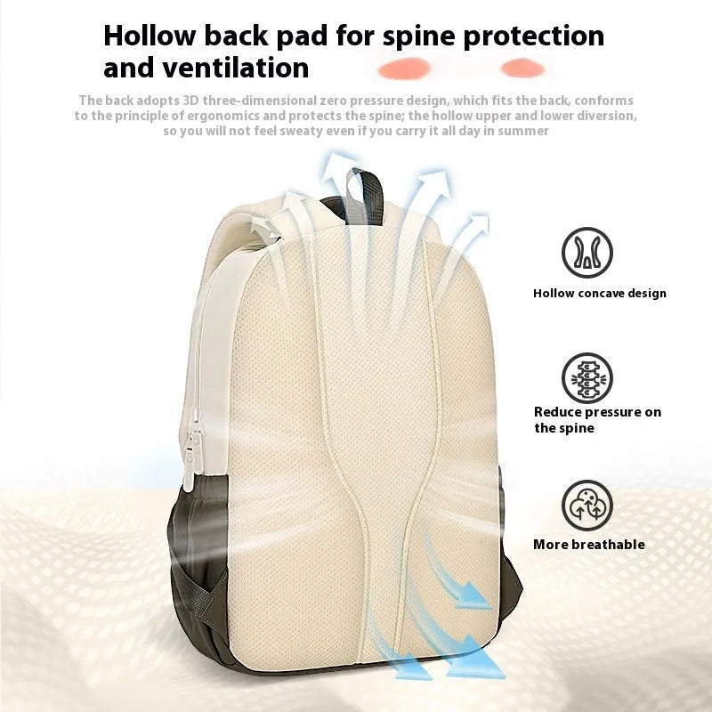 Large capacity travel backpack with curved shoulder straps in four colour options