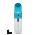 Portable dog travel drinking fountain 400ml with filter element in blue color