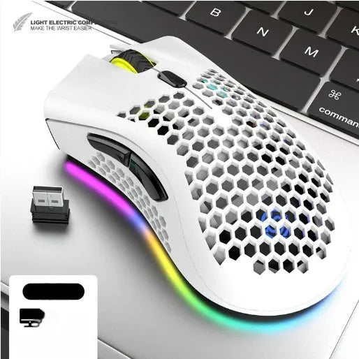 Hollow out luminous wireless mouse in BM600 colours with photoelectric sensor