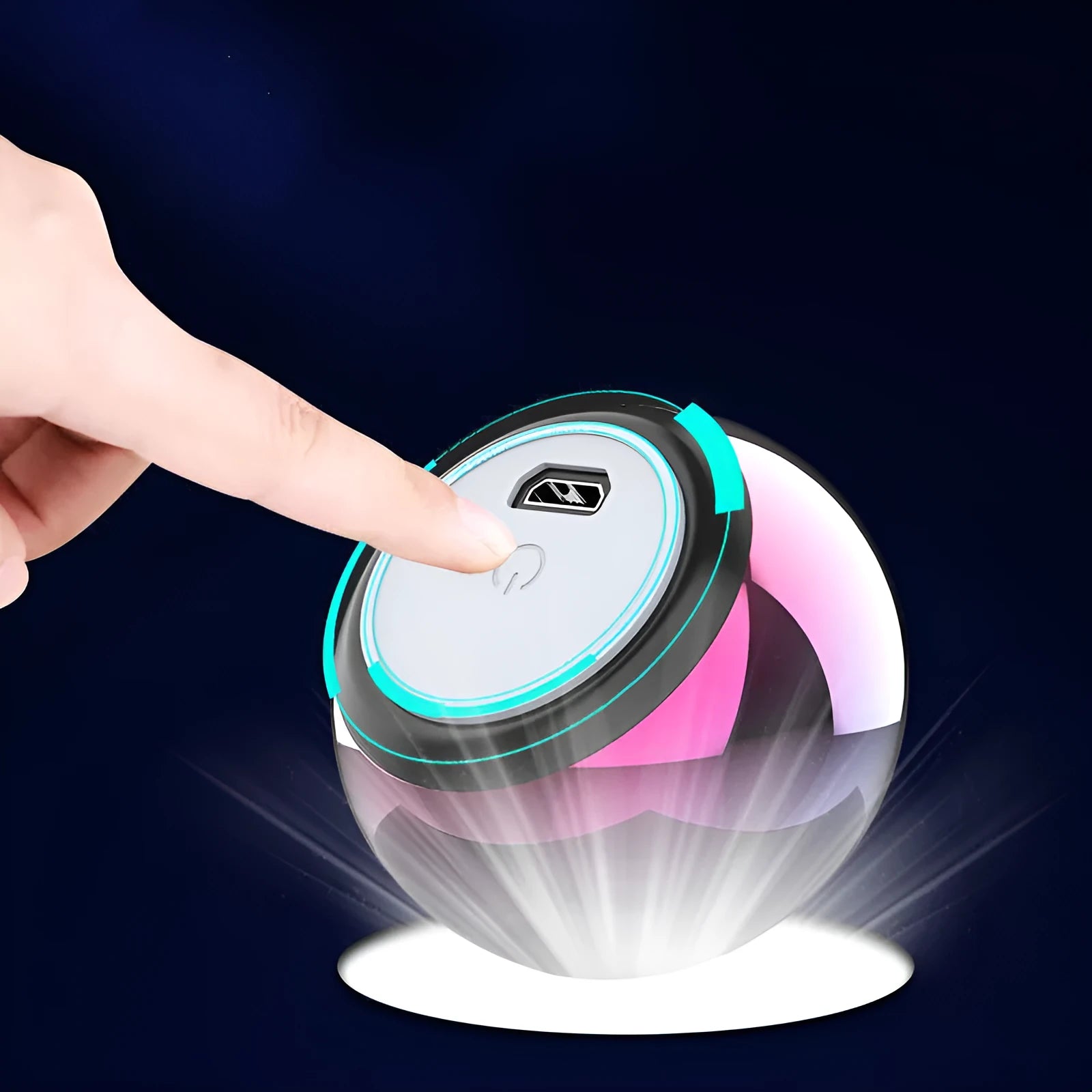 Mini portable metal Bluetooth speaker in gradient blue with compact 31mm x 50mm dimensions
