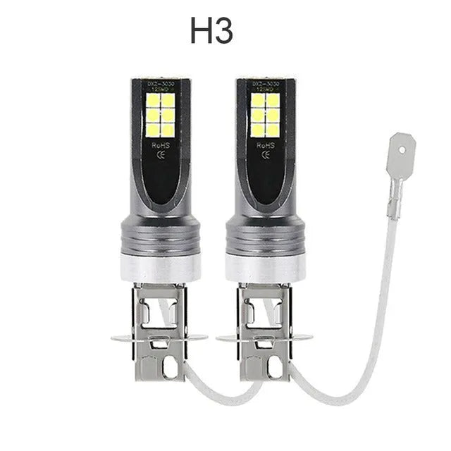 Car high-power fog lamp with aluminium case, 6500K white light, universal fit 12V 14x57mm