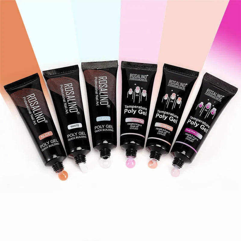 15ml multi-color mixed builder gel for nail extension with LED UV curing