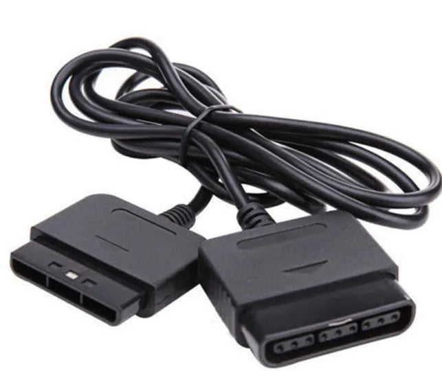 Black PS2 extension cable with plastic connector for game console accessory