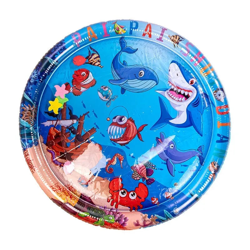 PVC inflatable pet cooling water cushion with aquatic designs for dogs and cats
