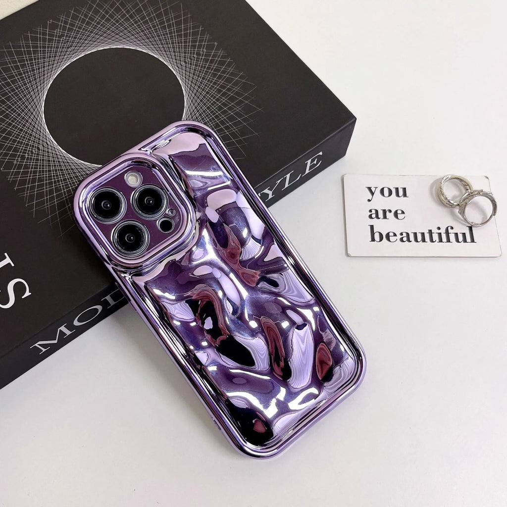All-inclusive TPU phone case with electroplated meteorite pattern for iPhone in black colour