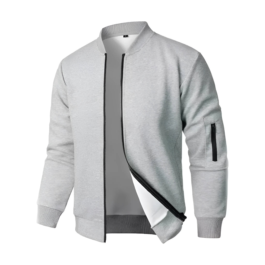 Men's knitted jacket in black, cotton-polyester, loose fit, long sleeves, light business style