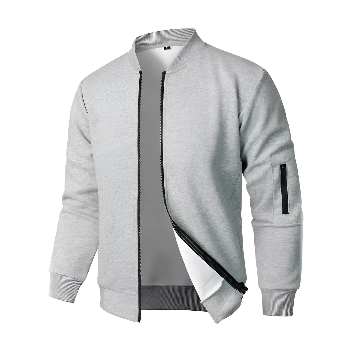 Men's knitted jacket in black, cotton-polyester, loose fit, long sleeves, light business style