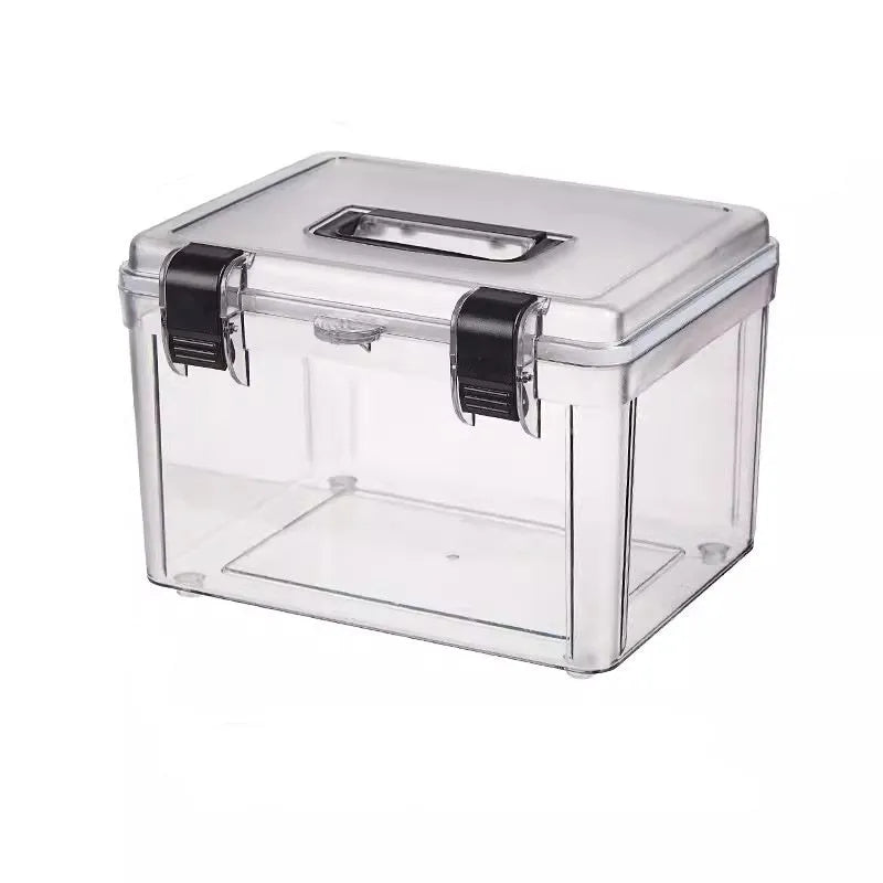 Transparent lockable ABS plastic storage box for fish maw cordyceps medicine sealed container 11L