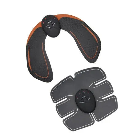 EMS electrical muscle stimulator unit with gel pads for hip and abdominal toning