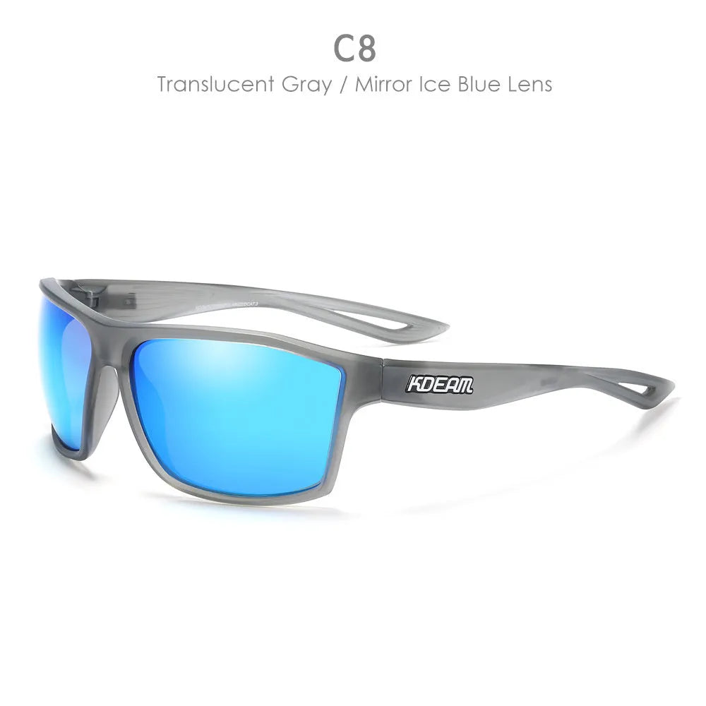 Ultralight polarised sports sunglasses with TR90 frame and silicone nose pads in multiple colour options.