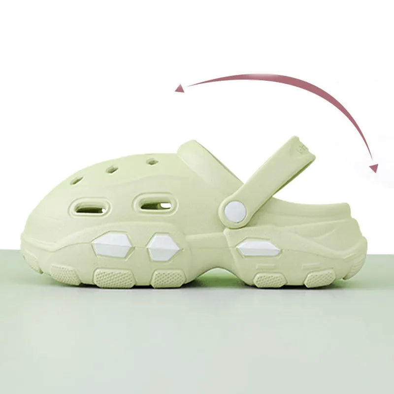 Unisex EVA garden clog sandals thick sole summer anti-slip outdoor footwear light yellow