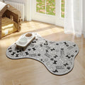 Minimalist pet feeding mat in cat head light gray, water-absorbent non-slip design for cat and dog bowls