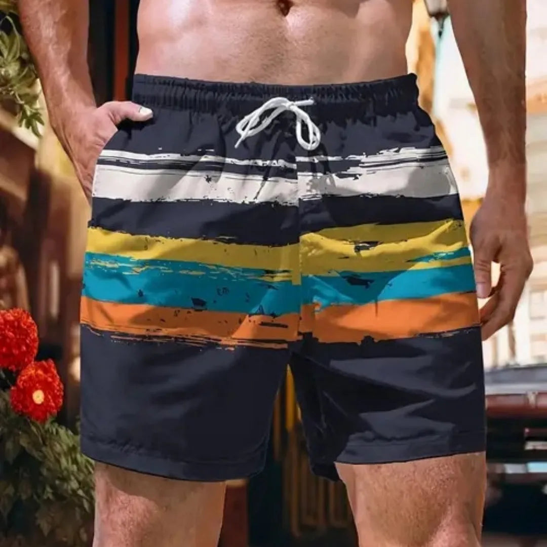 2025 summer men's casual shorts in polyester, simple style, available in multiple colours and sizes S to 2XL