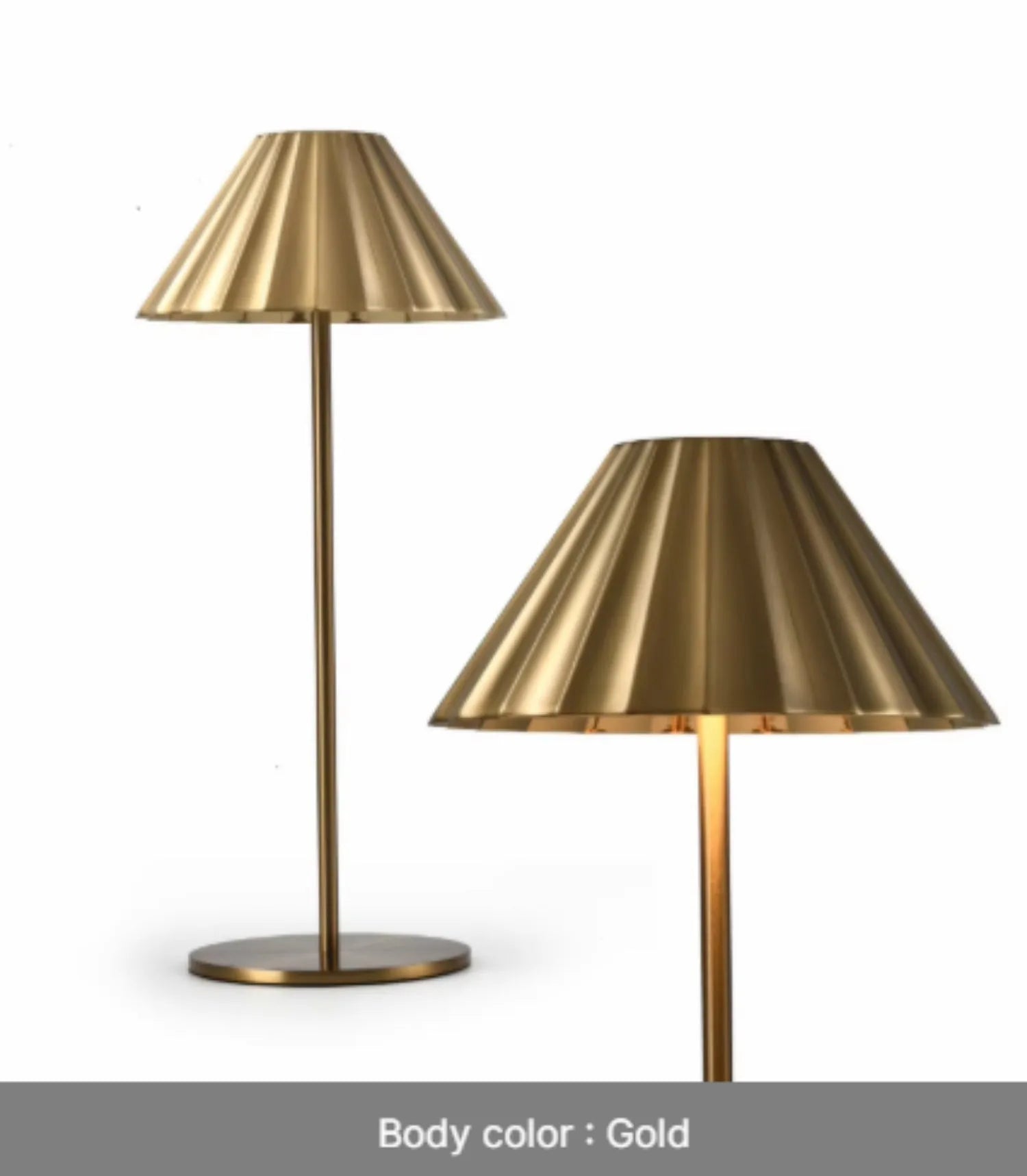 Modern alloy desk lamp in a neutral colour with a touch-sensitive base and a flexible head.