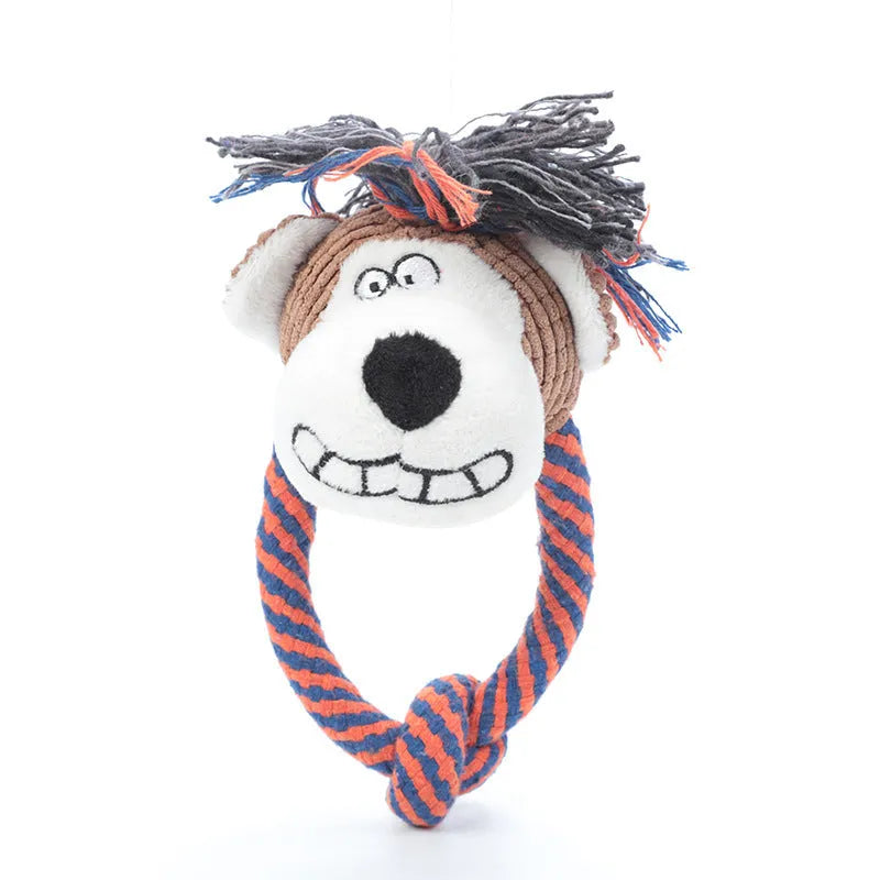 Dog cotton rope teeth cleaning toy with sound in elephant style, plush material