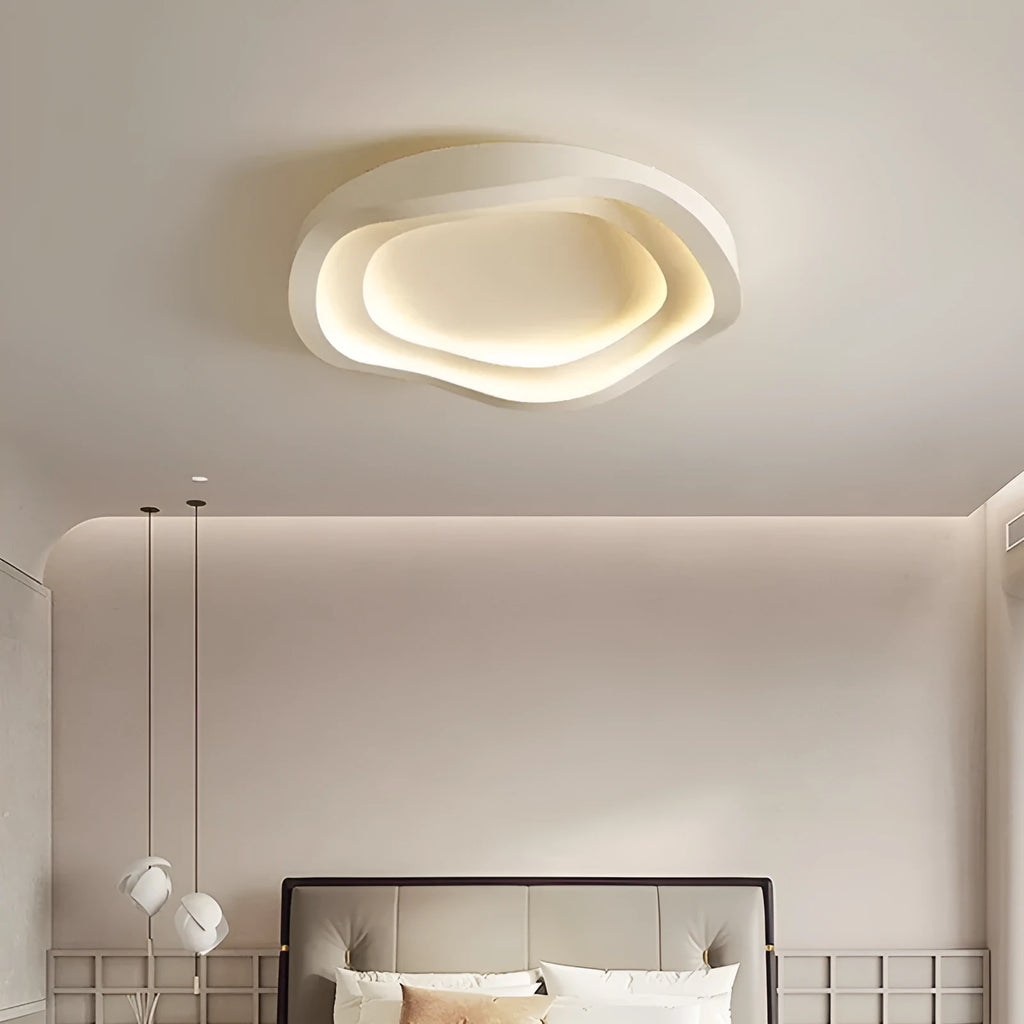Modern LED ceiling light for bedroom with acrylic lampshade and iron frame in 50cm size