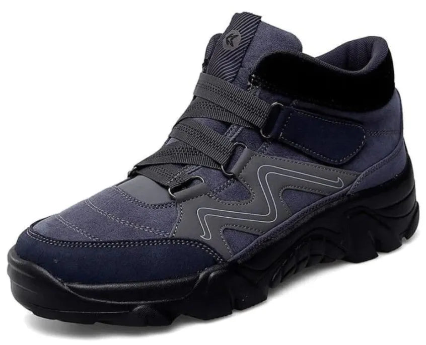 Men's classic black lace-up shoes with a rubber sole on a white background.