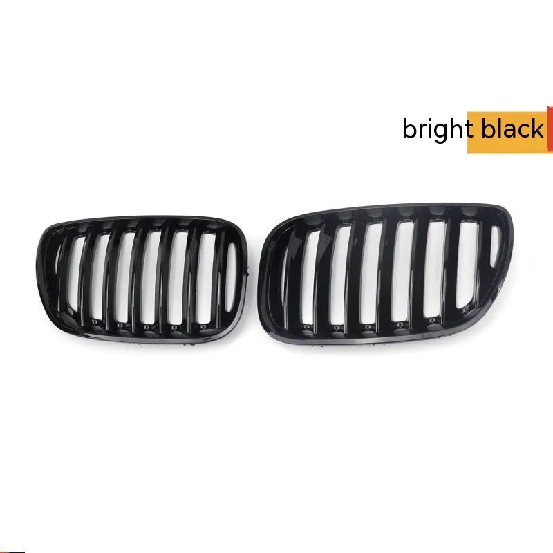 Bright black ABS plastic mesh grille for BMW X5 E53 front end.