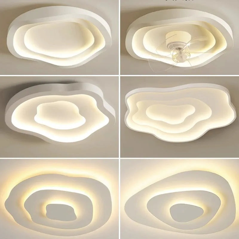 Modern LED ceiling light for bedroom with acrylic lampshade and iron frame in 50cm size
