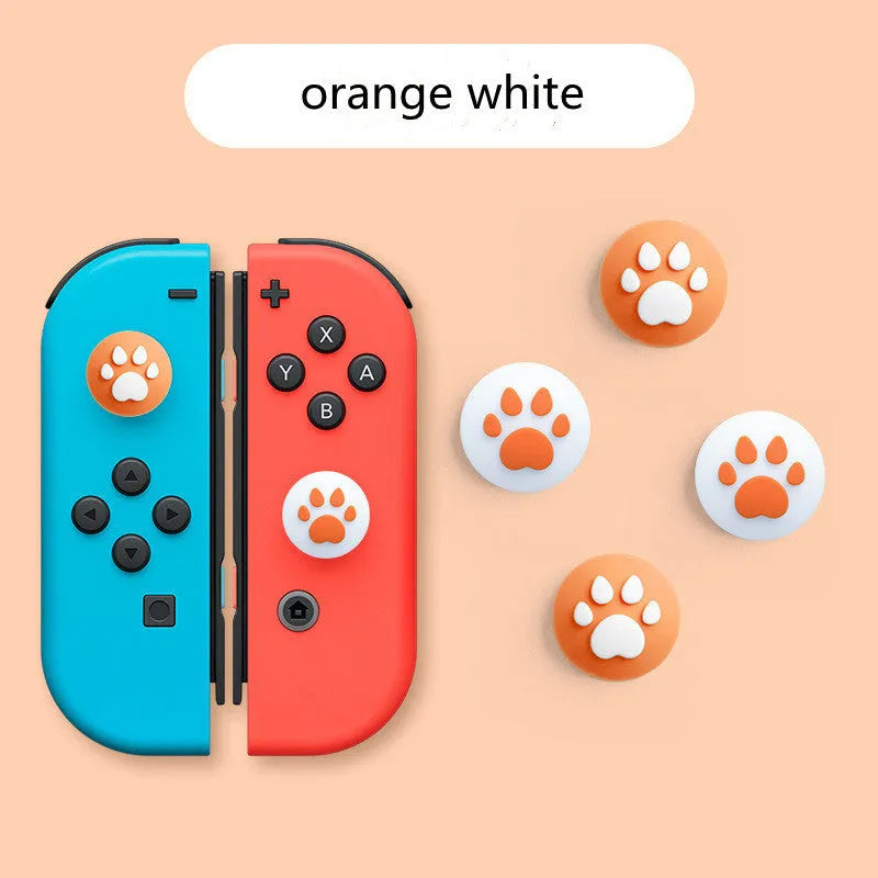 Nintendo Switch silicone joycon sleeve with four cat claw rocker caps in assorted colours