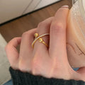 Copper retro brushed planet scarf buckle ring with open mouth and adjustable opening, unisex geometry shape, colour A402