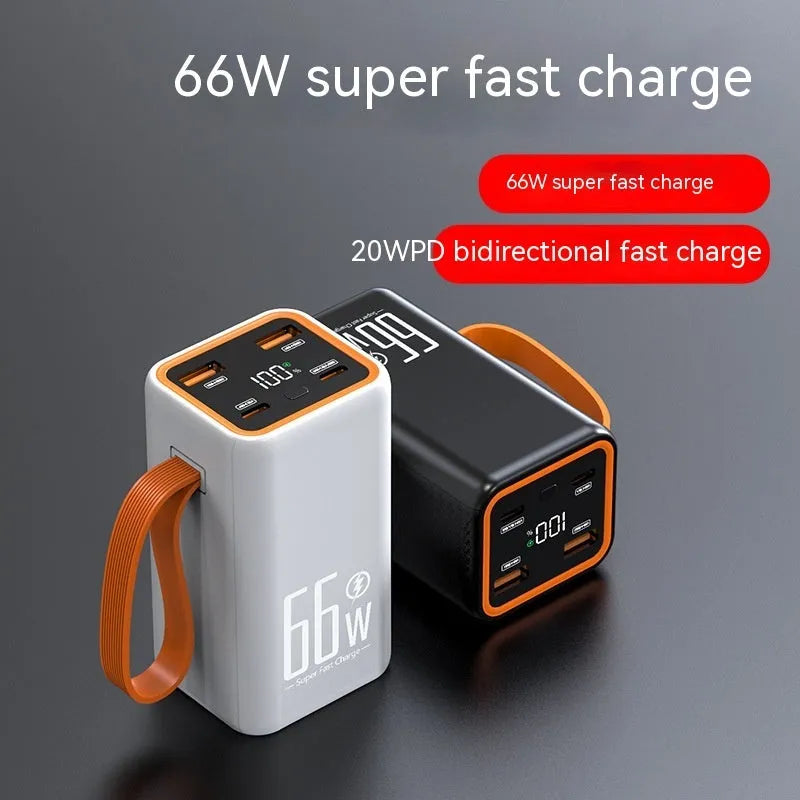 20000 MA fast charge power bank in black plastic creative design