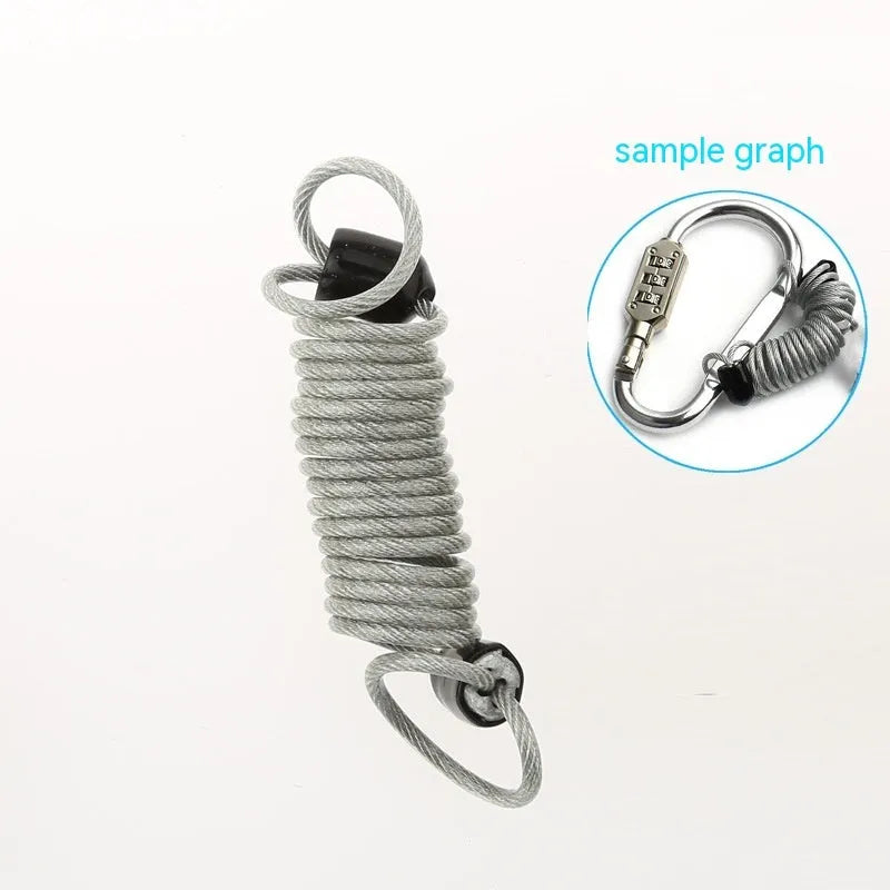 Retractable helmet lock with ABS plastic housing and extended wire rope