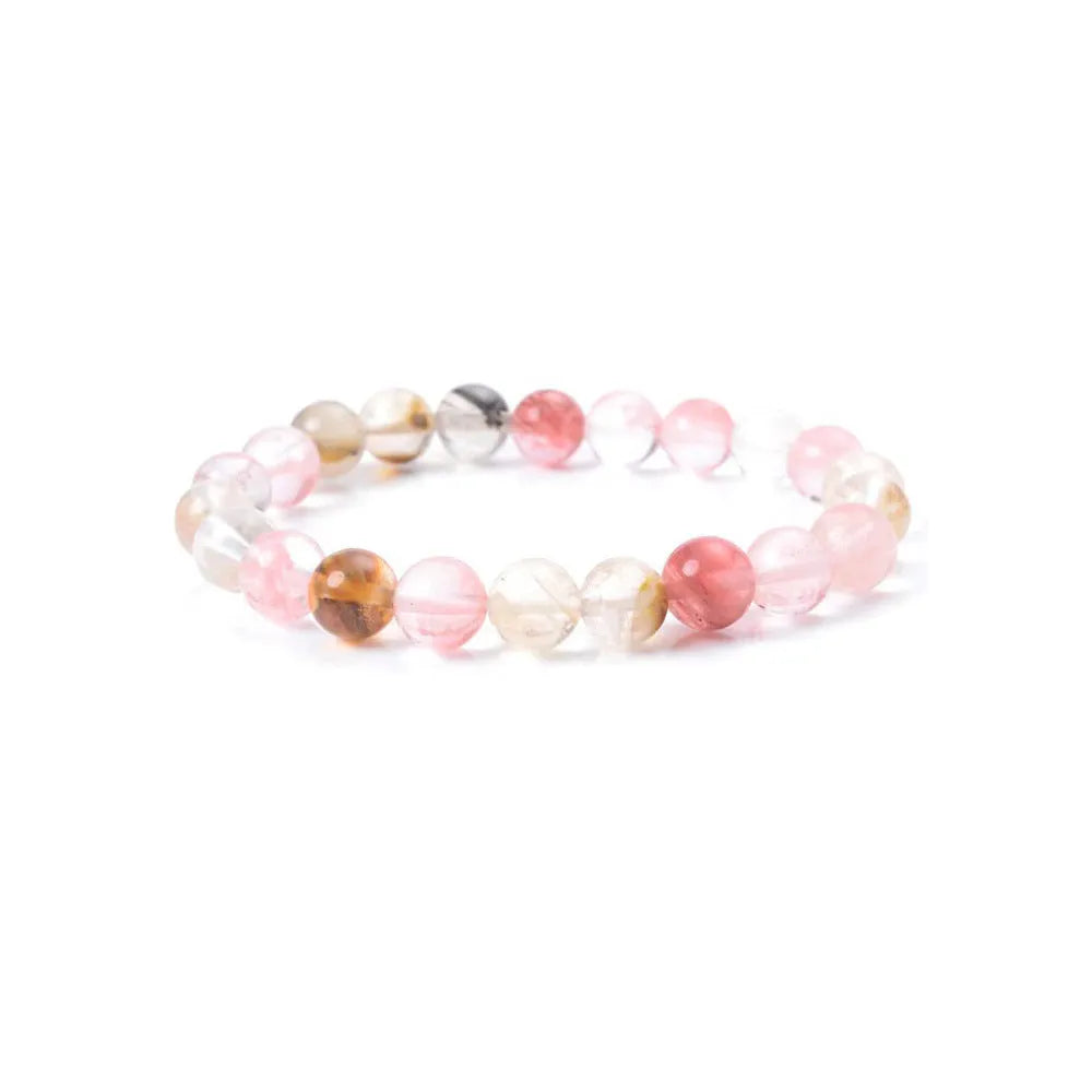 Handcrafted 8mm natural stone bead bracelet for girls with multiple agate colour beads