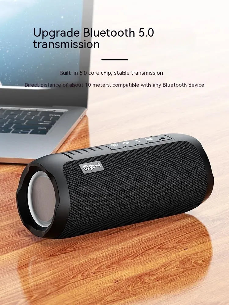 Bluetooth stereo mini wireless speaker with four speakers and call function in black