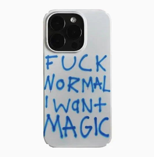 Retro design hard shell iPhone case in glossy finish, showing large hole for ports.