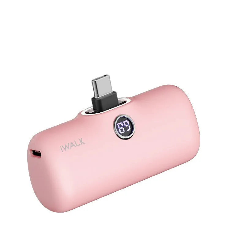 Mini lipstick portable power pack with 4800mAh battery and PD fast charging in white colour