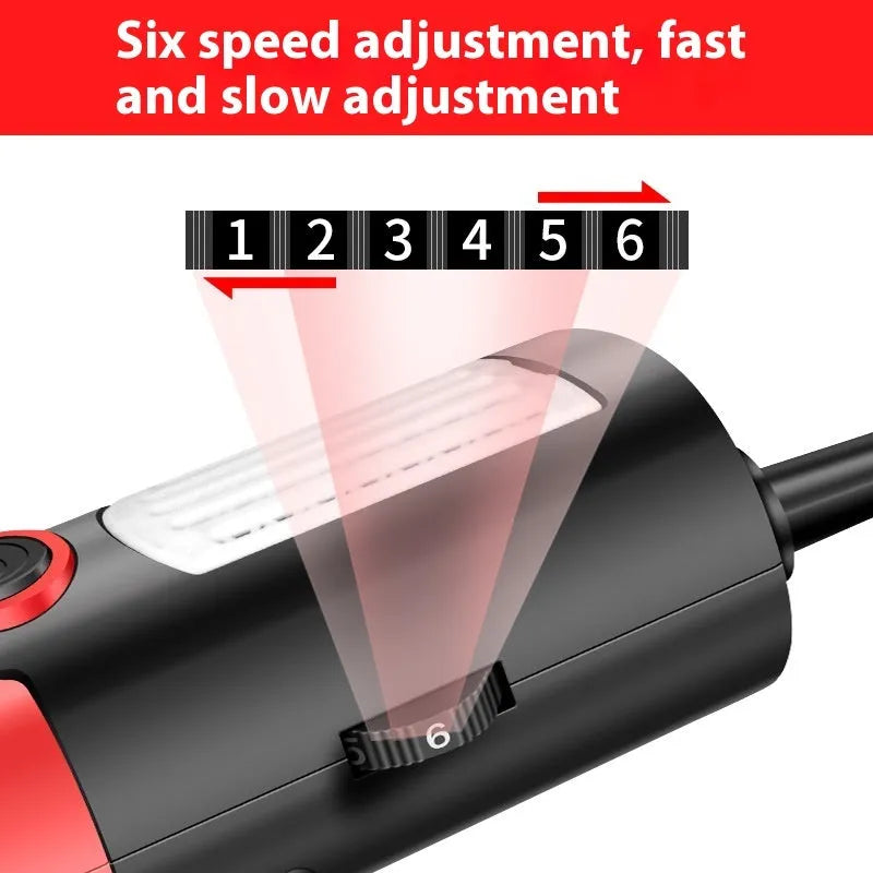 Electric angle grinder 1600W with 100mm disc and 10mm chuck on workbench
