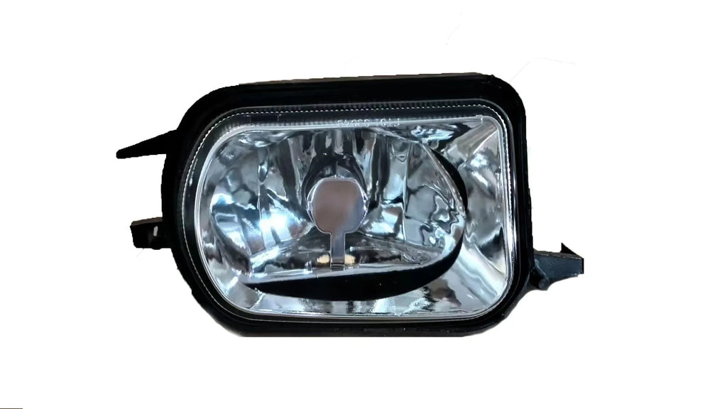 Mercedes-Benz W203 front fog lamp and daytime running lamp set showing left and right plastic units