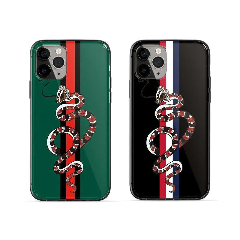 Frosted soft silicone iPhone case featuring a cartoon snake pattern design.