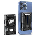 Aluminium alloy magnetic card clamp with geometric hollow out pattern and anti-theft swiping function in four colours