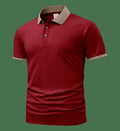 Summer polo shirt in ice silk fabric showing flocking detail and short sleeve design