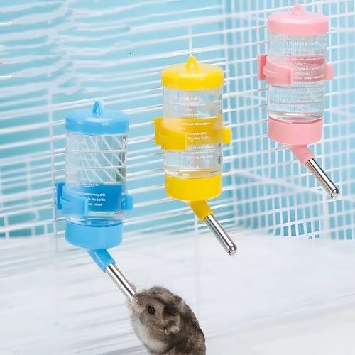 Green ball kettle style leak-proof plastic water feeder for small pets with a drinking tube.